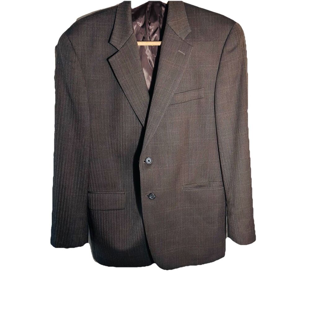 Ralph lauren Jacket Mens 40S Brown 100 % Wool Herringbone Sport Coat Blazer